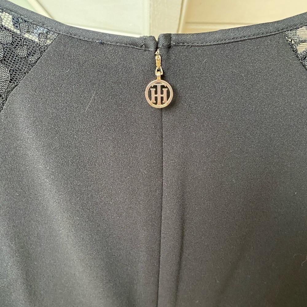 NWT Tommy Hilfiger Little Black Dress Lace Long Sleeves Size 14 - Picture 7 of 16